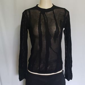 DKNY Mix Stitch Mesh Pullover